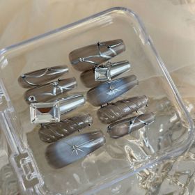 Handmade Long Mechanical Awn Star  Diamond Manicure (Option: Wear Armor Without Tools-S)